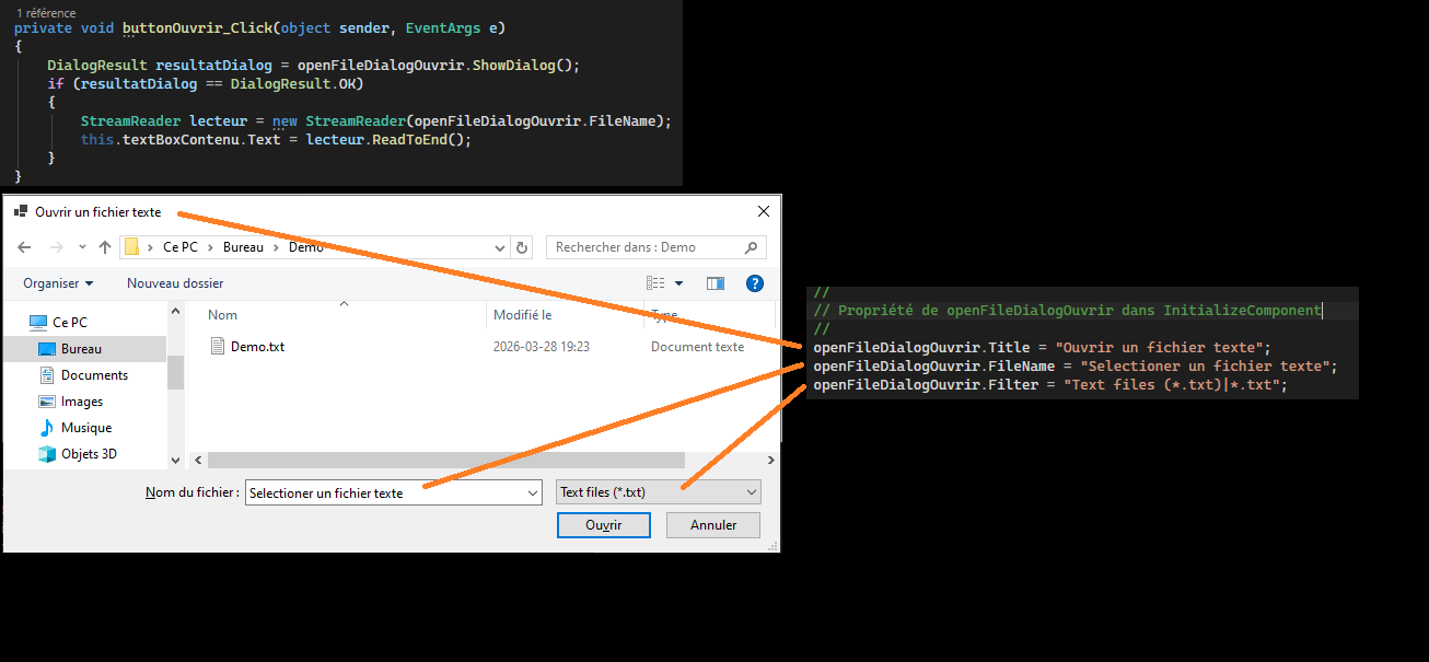 Utilisation d'OpenFileDialog